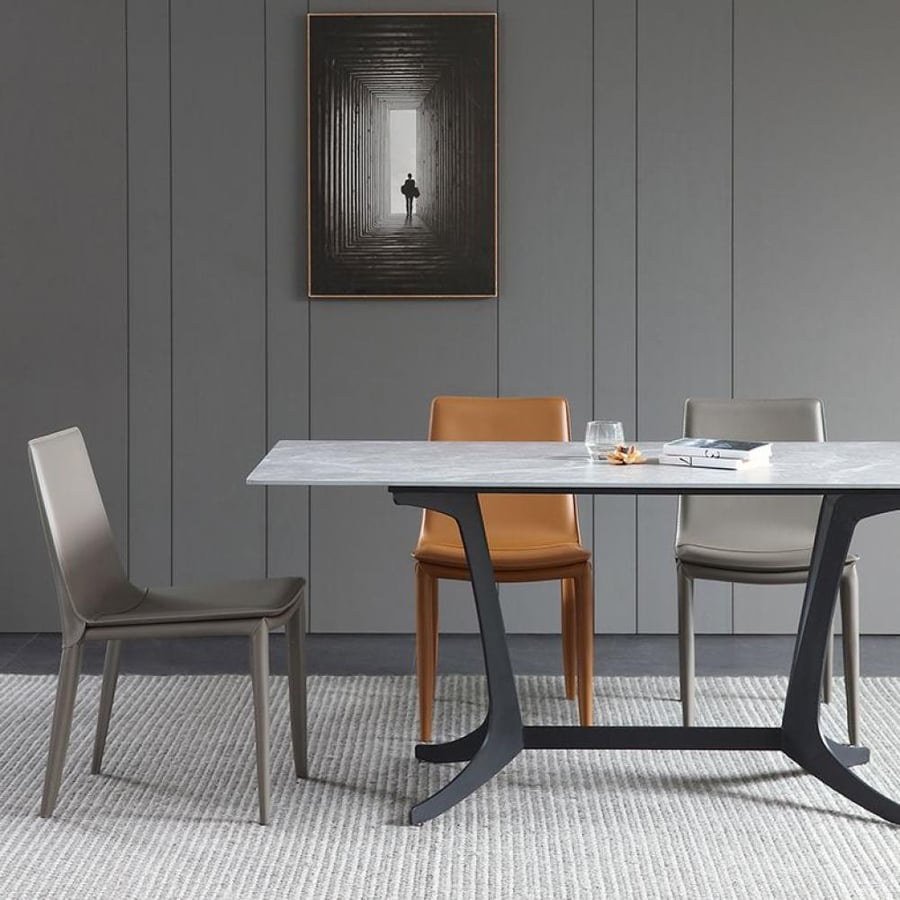 Luxury dining chair with soft leather