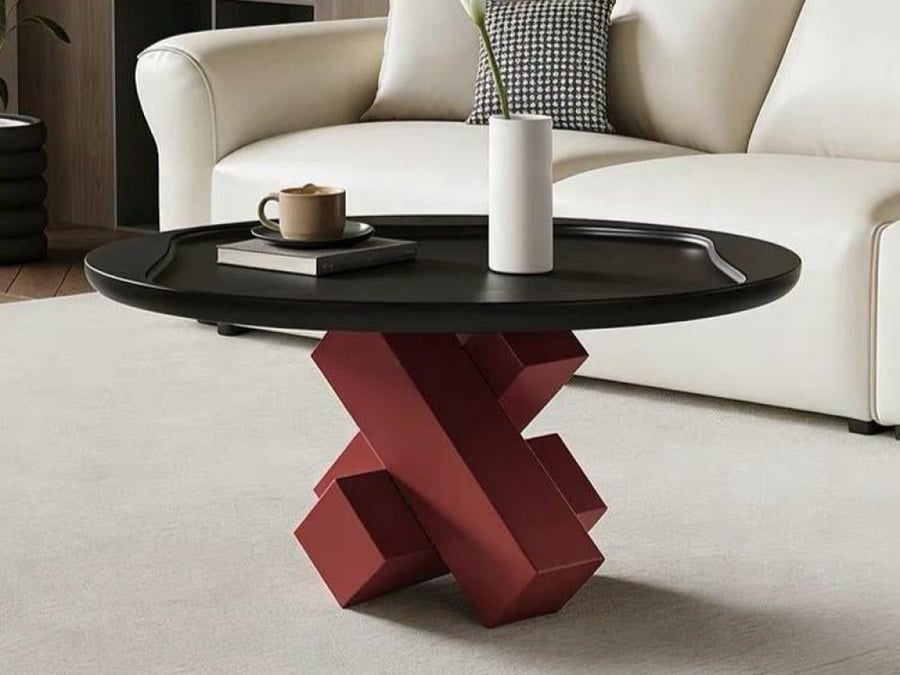 طقم طاولات قهوة إيطالية بتصميم هندسي عصري