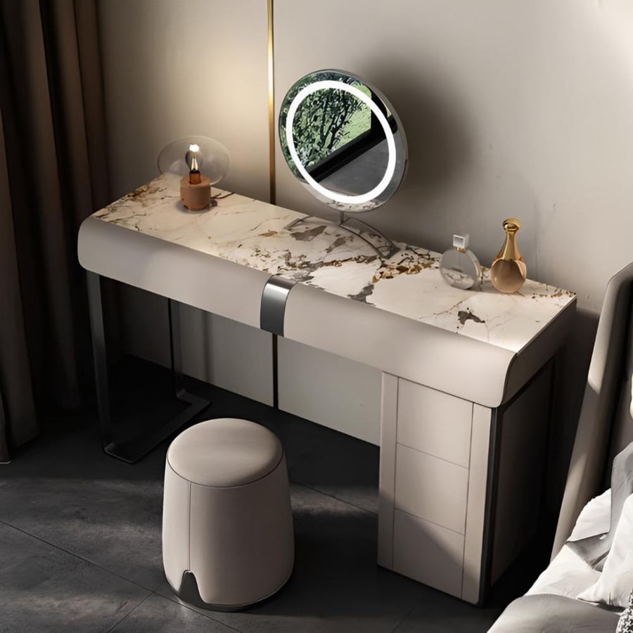 Luxury Italian decoration table set with side cabinet