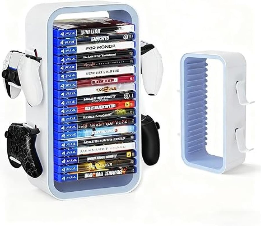 Multi-purpose toy organizer – disc holder, controllers, and headphones