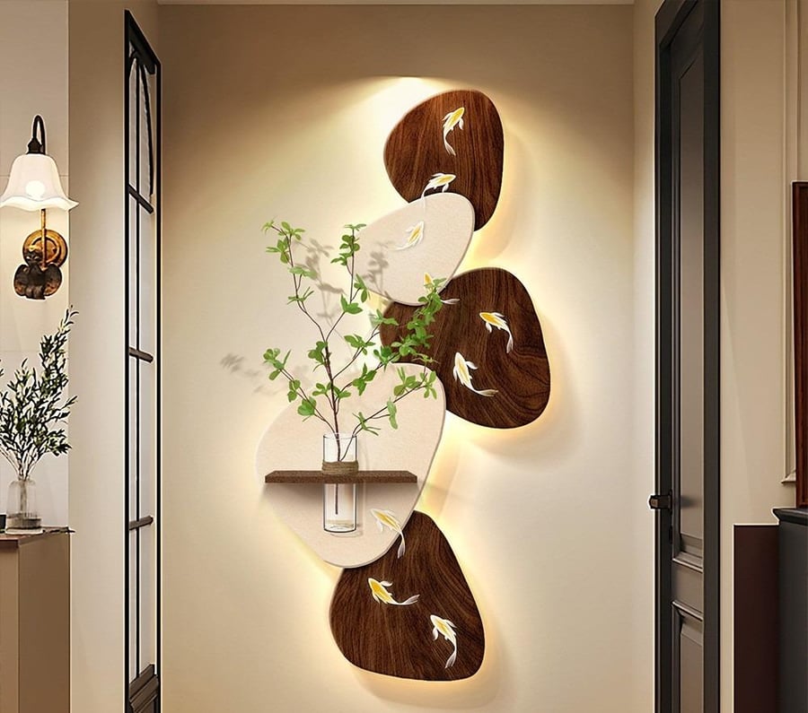 لوحة مدخل فاخرة بإضاءة LED وتصميم