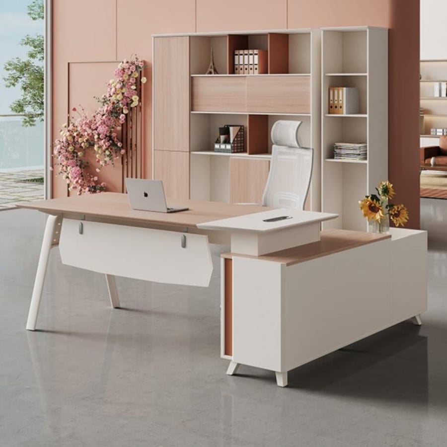 Office of the manager with a side cabinet – part of the complete modern office set
