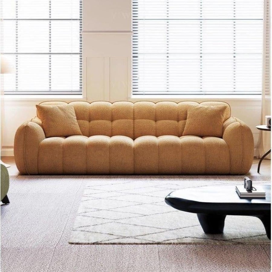 French creamy sofa with high back – four seats with elegant modern design