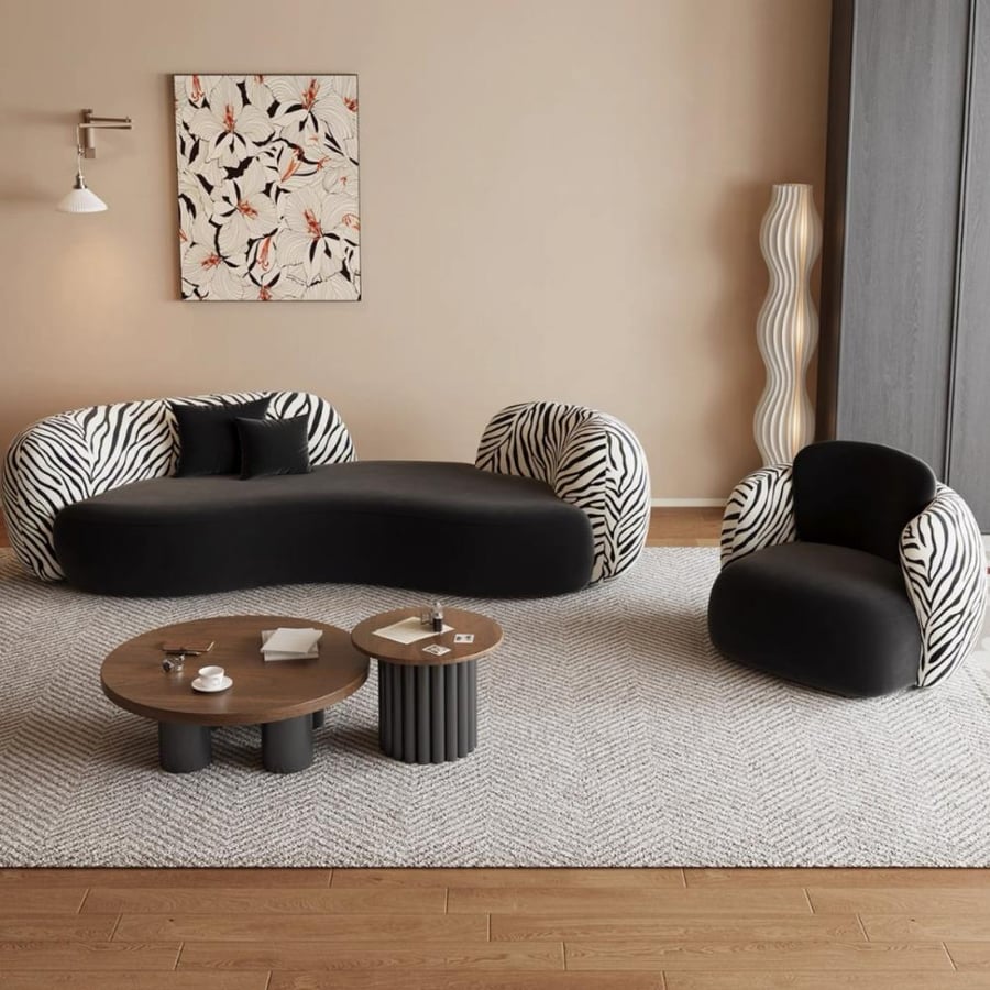 أريكة مزدوجة فاخرة بتصميم منحني