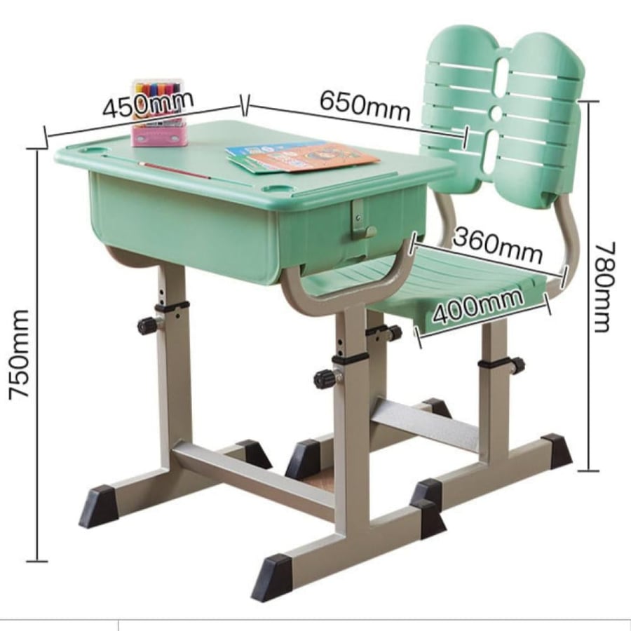Educational study chair with writing board