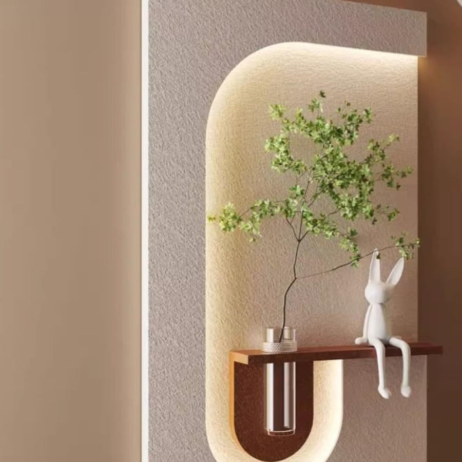 3D wall panel made of sandstone with LED lighting