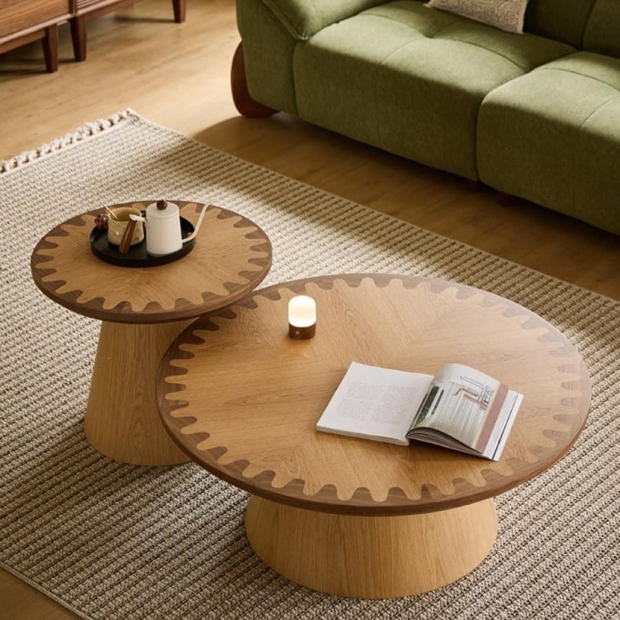 طقم أنيق مكوّن من طاولتي قهوة بتصميم عصري