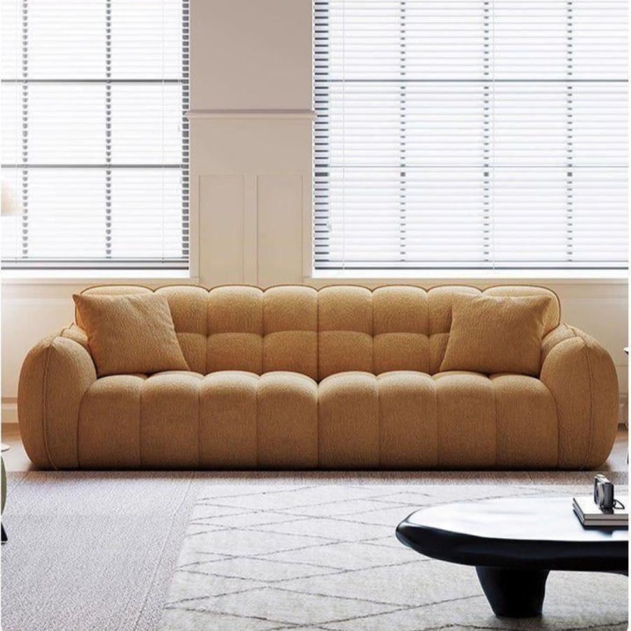 French creamy sofa with high back – four seats with elegant modern design