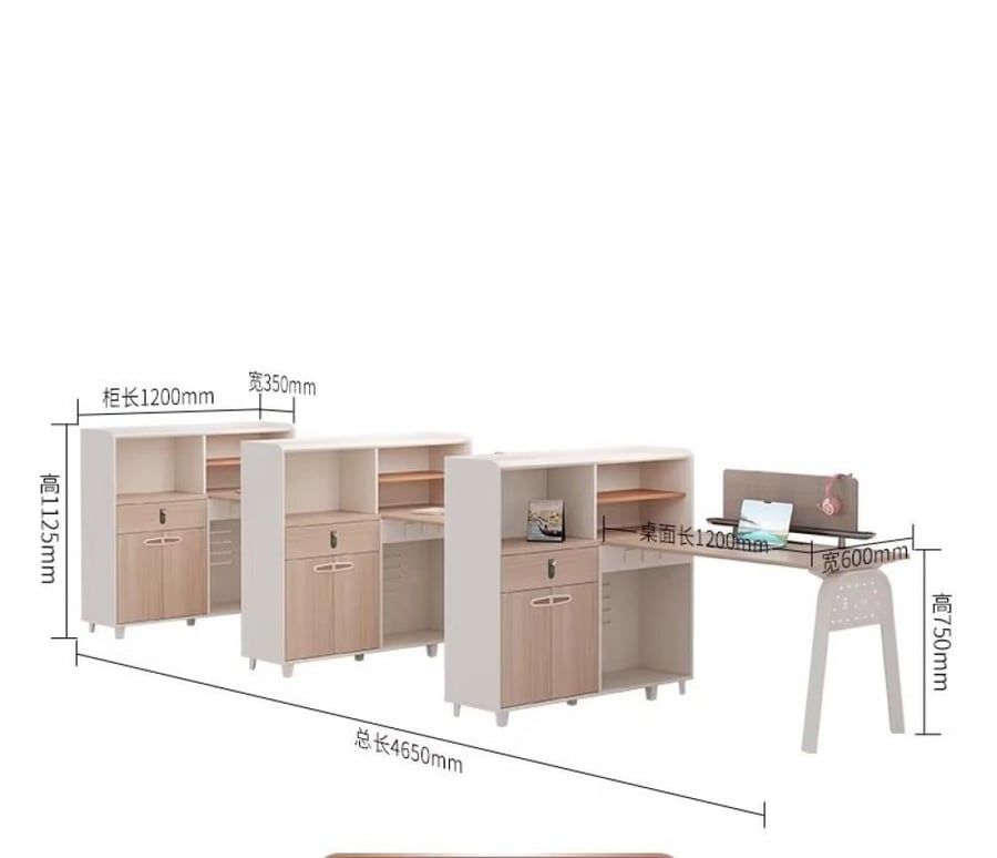Workstation with side storage – part of the complete modern office set