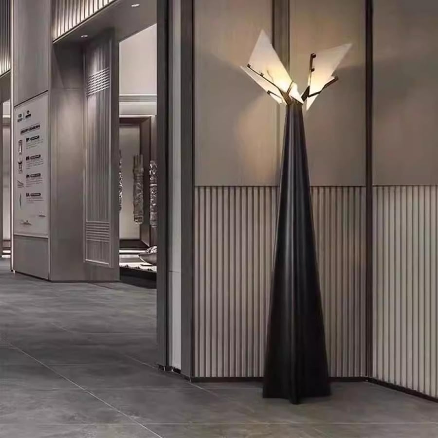 مصباح أرضي رخامي بتصميم هندسي