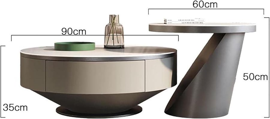 A round coffee table with an elegant classic design