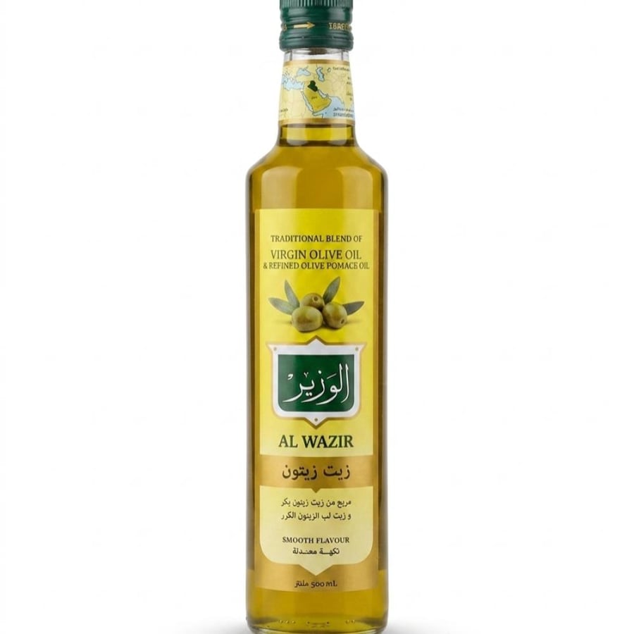 زيت زيتون الوزير مزيج مع زيت زيتون بكر ولب الزيتون المكرر 500 مل