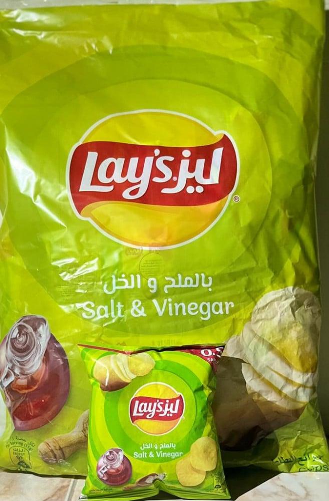 شيبس ليز نكهة الملح و الخل كيس كبير 25g×14