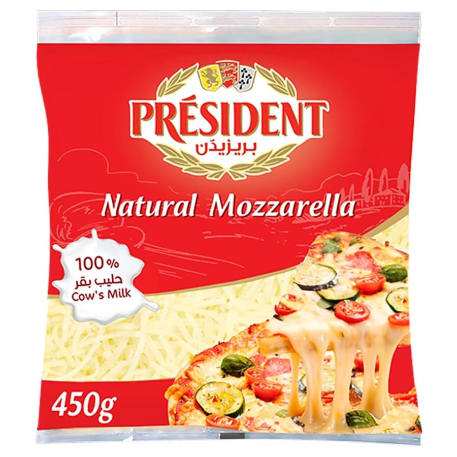بريزيدن جبنة موزاريلا مبشورة 450g