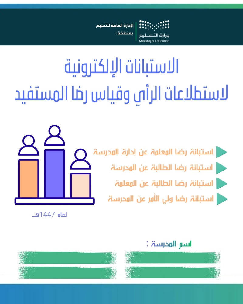 Electronic questionnaires for opinion polls and measuring beneficiary satisfaction (girls) for the academic year 1447-1448 AH