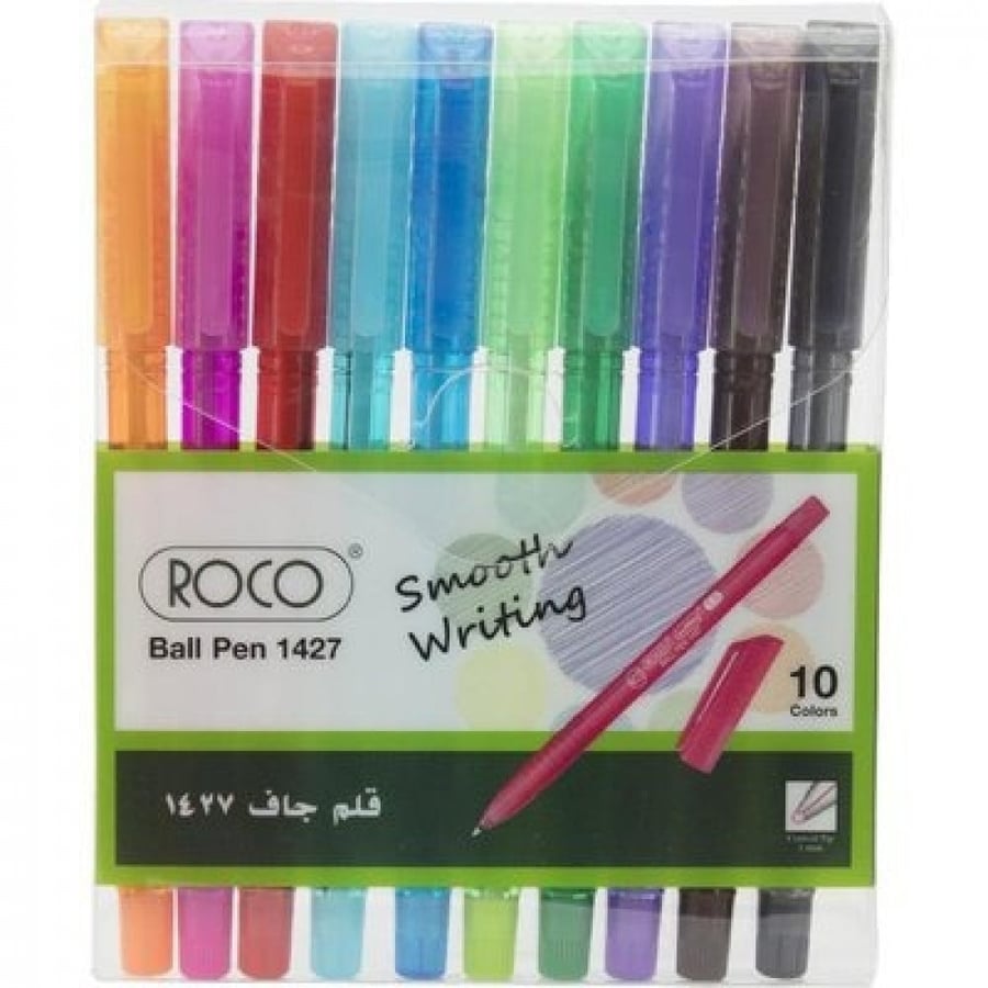 قلم 1427 جاف روكو 10 لون RQ 285073AST10