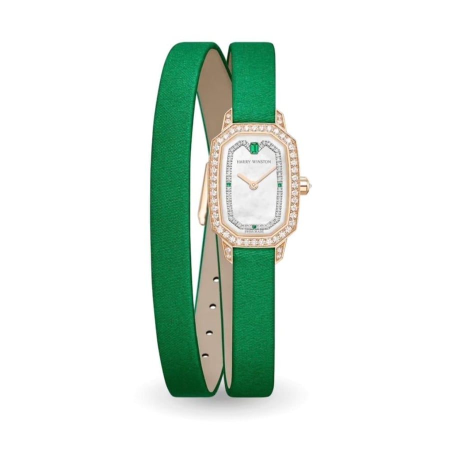 ساعة مرصعة بالألماس بتصميم مستوحى من Harry Winston Emerald
