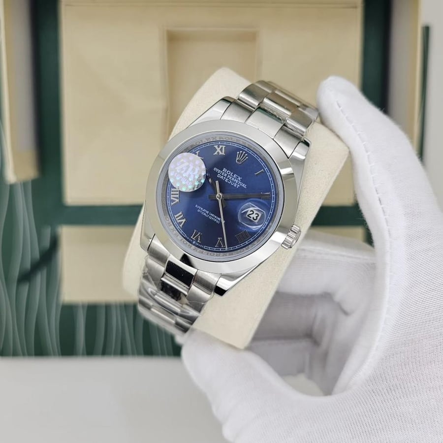 Rolex Datejust watch with Roman numerals