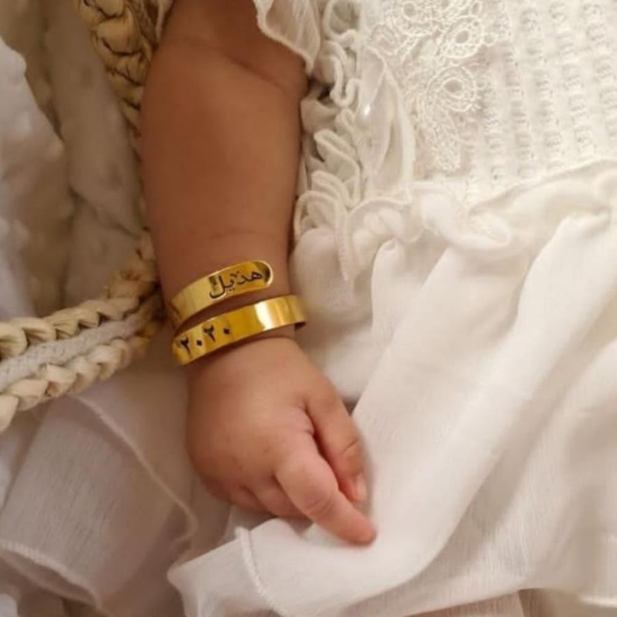 اساور اطفال ذهب خرز بالاسم فضة بالخرز مواليد اسواره ولادي اسوارة اولاد