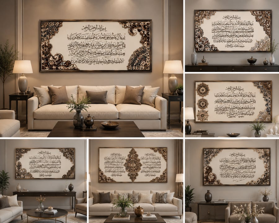 لوحة سجاد وخشب | عبارة مخصصة بالخط العربي - 150 × 80 سم