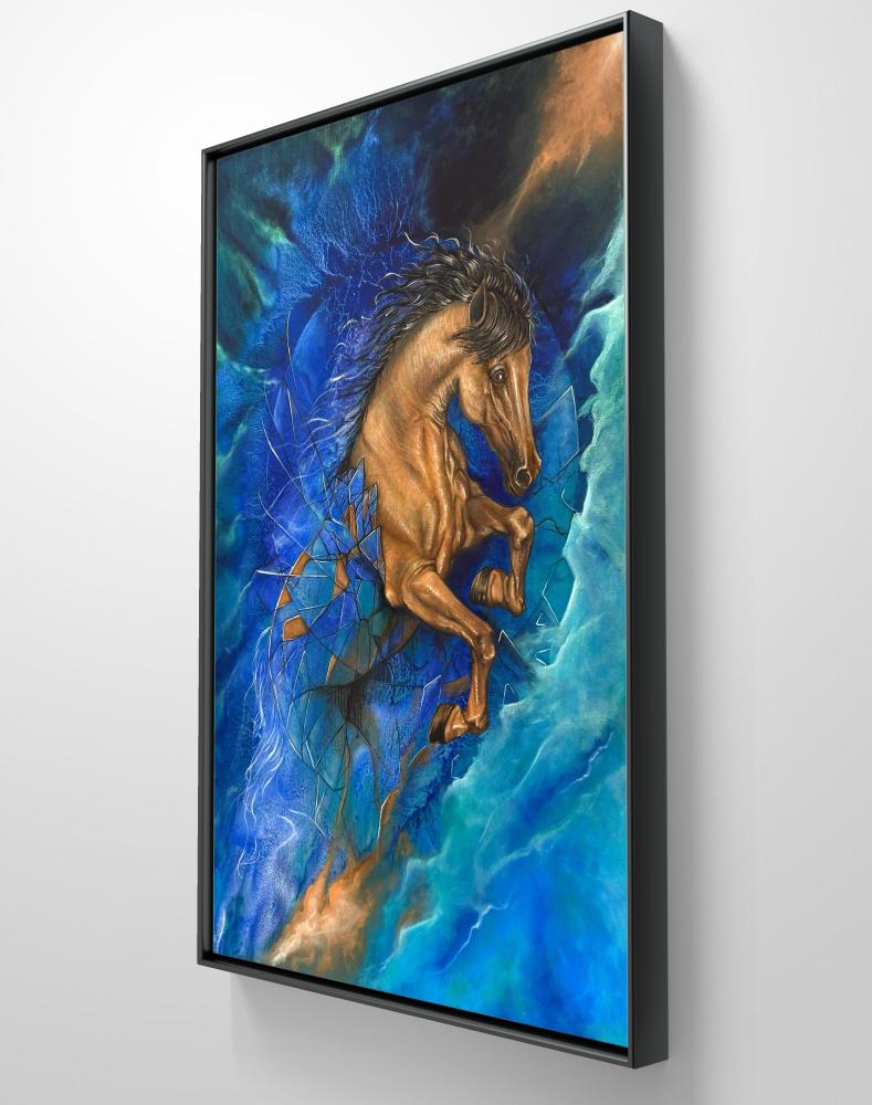 لوحة جدارية  - لوحه مرسومة - رسم - خيل عربي  - ديكور - لوحات مميزه