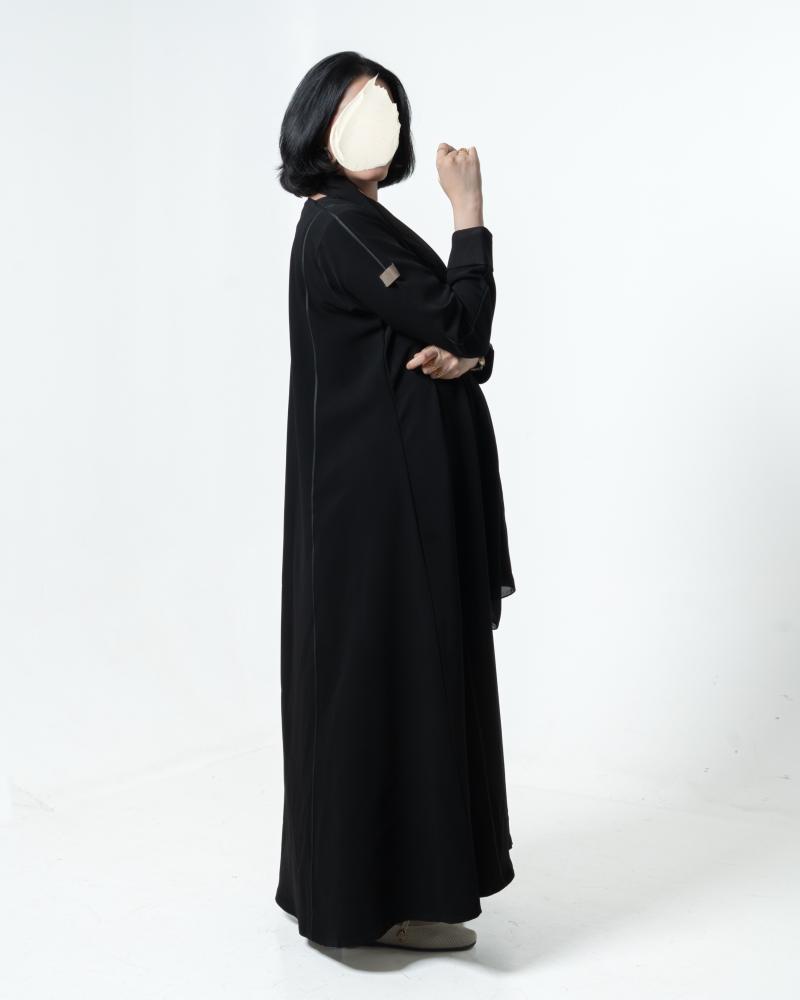 كريب اسود فاحم مع قيطان