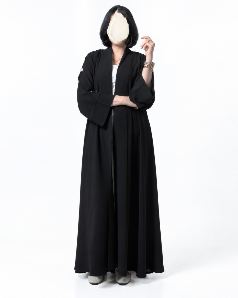 عباية كريب اسود كلوش
