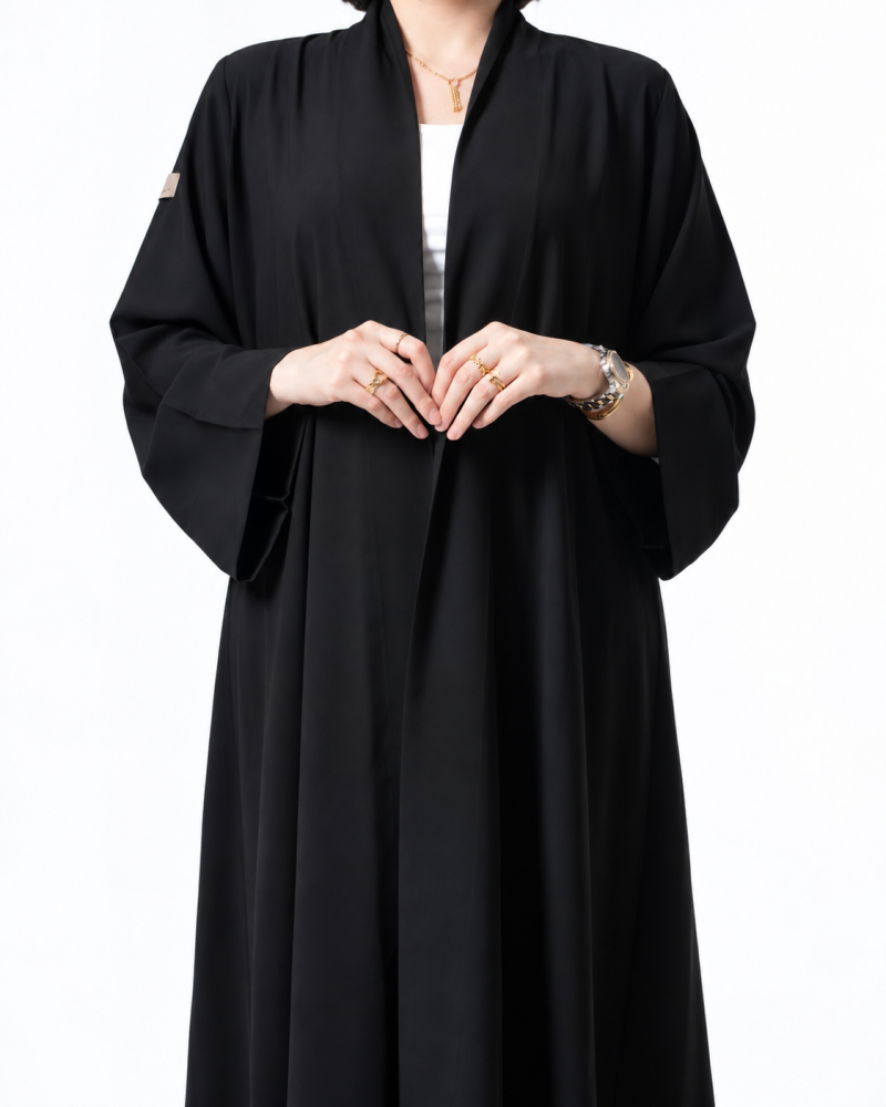 عباية كريب اسود كلوش