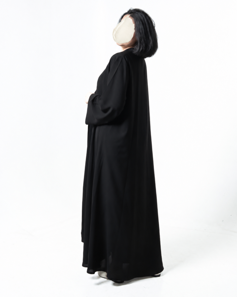 عباية كريب اسود كلوش