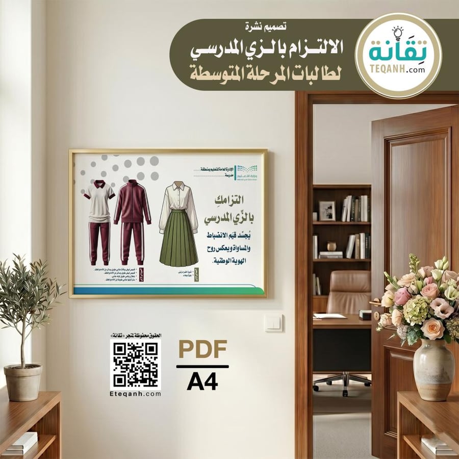 نشرة الالتزام بالزي المدرسي لطالبات المرحلة المتوسطة - PN01QWER231