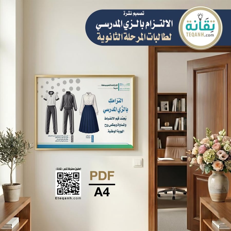 نشرة الالتزام بالزي المدرسي لطالبات المرحلة الثانوية - PN01QWER230