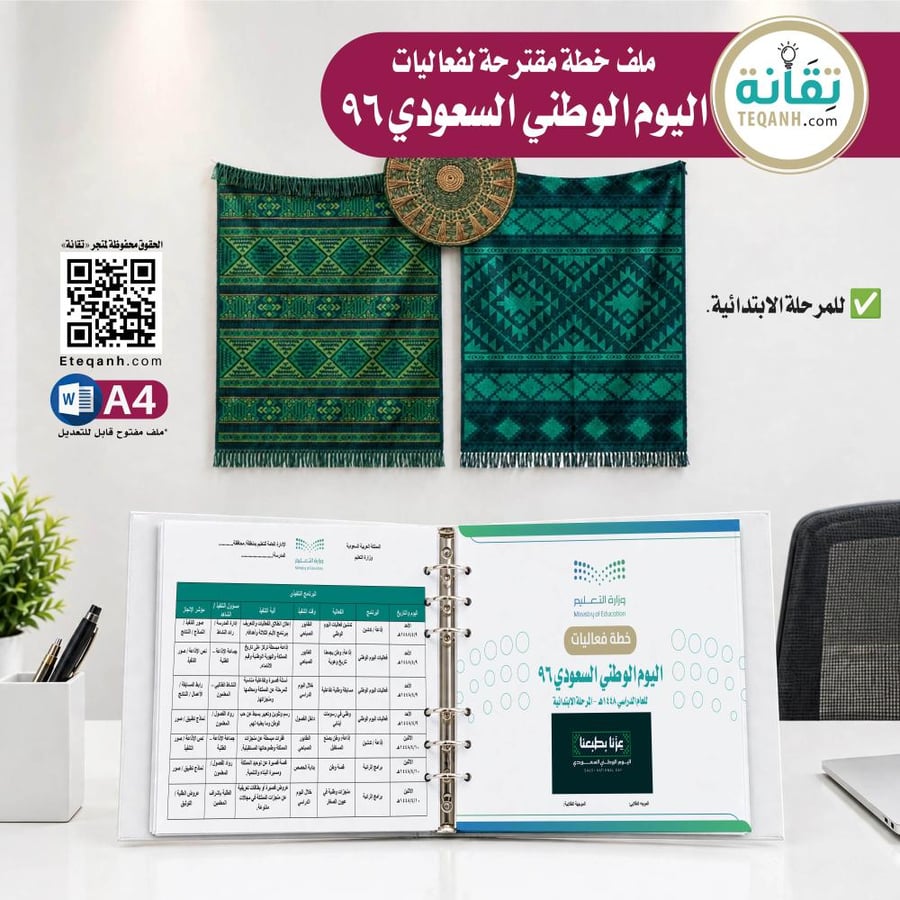 خطة مقترحة لفعاليات اليوم الوطني 96 - المرحلة الابتدائية - PN00QWER157