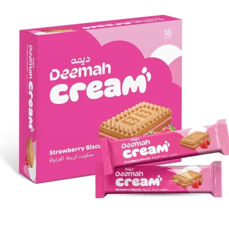 بسكويت كريمة بالفراولة - Deemah strawberry biscuits 12pk