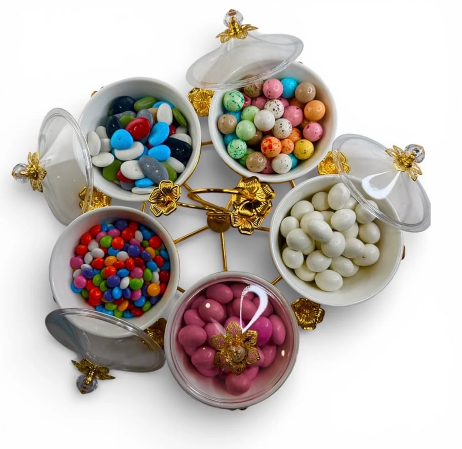 أطباق تقديم المكسرات شكل دائري - Snack dish set circle dish