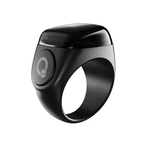 حلقة تسبيح ذكية، iQIBLA N01 BK20، أسود، شاشة مقسمة، بلوتوث BLE5.3 ضمان سنتين