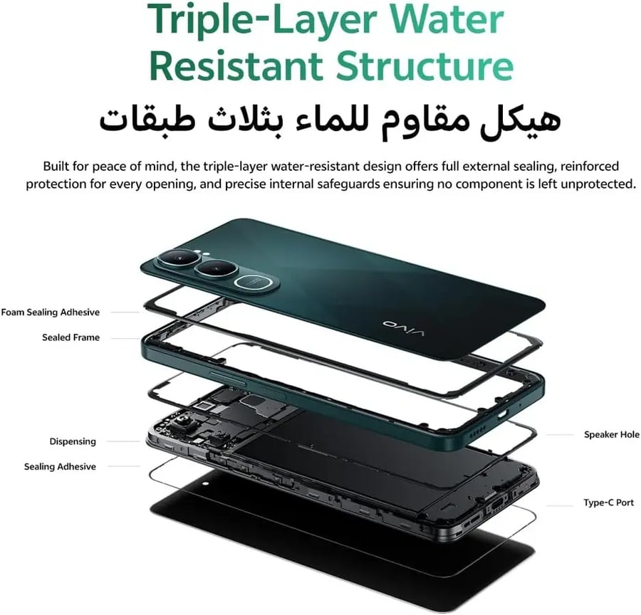 فيفو Y31 شبكة الجيل الخامس 5G (أخضر ياقوتي، رام 12GB، 256GB) 6500mAh