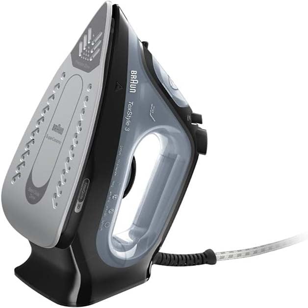 براون BRSI3055BK مكواة بخار 2400 واط قاعدة سيراميك تنظيف ذاتي سعة خزان 270 مل إيقاف تلقائي أسود ضمان سنتين