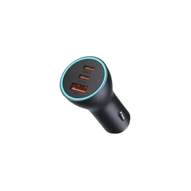 Baseus Fast Car Charger, Triple Cutters, 65W, U+C+C, Gray, 2-Year Warranty