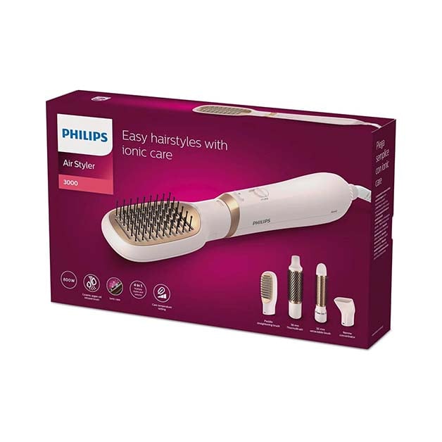 Philips BHA310/03 AirStyler 2-in-1 Dryer and Styler, 800W Ceramic, Enriched with Argan Oil, 2-Year Warranty