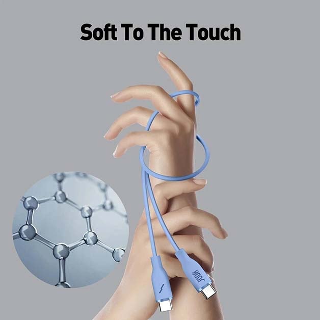 جودا سلك سليب Type-C إلى Type-C بقوة 60 واط وطول 1 متر , ازرق ضمان سنتين