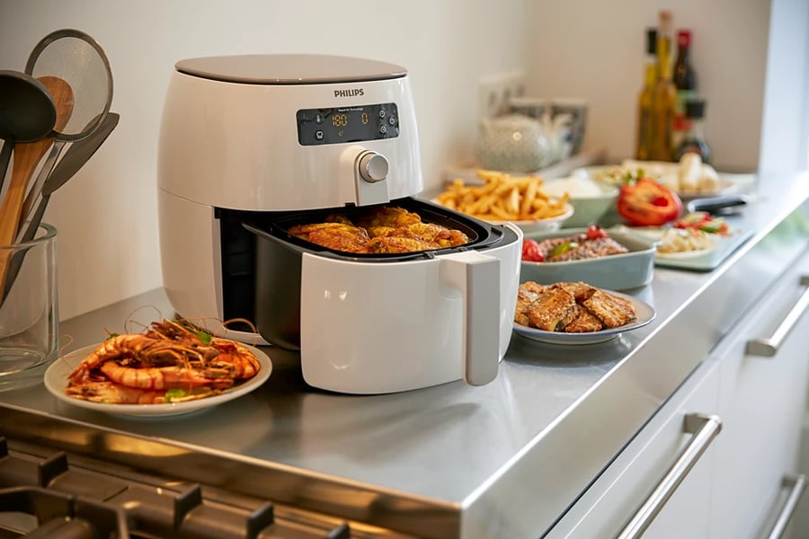 Philips HD9645/24 Air Fryer, 8L Capacity, 1425W, 2-Year Warranty