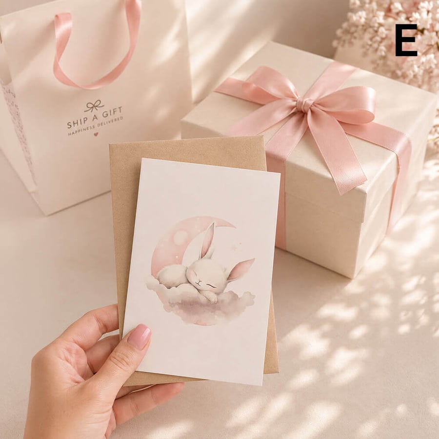 بطاقات إهداء مواليد أولاد باللون البنك بتصميم أنيق للهدايا