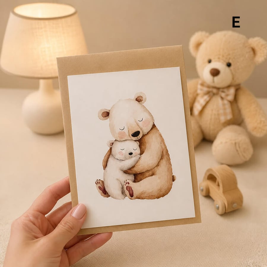 كروت إهداء للمواليد باللون البيج بتصميم أنيق