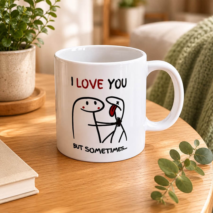 كوب I Love You But Sometimes داخل بوكس هدية مع شريطة سوداء