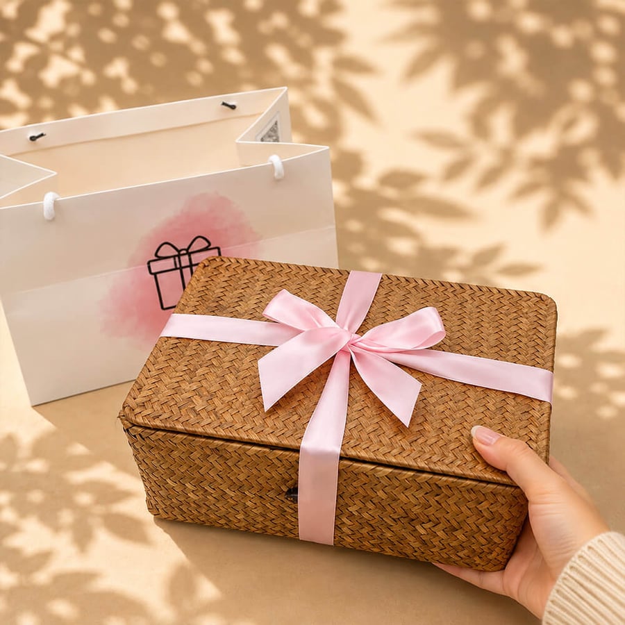 هدية بسمة مغلفة مع كيس Ship A Gift