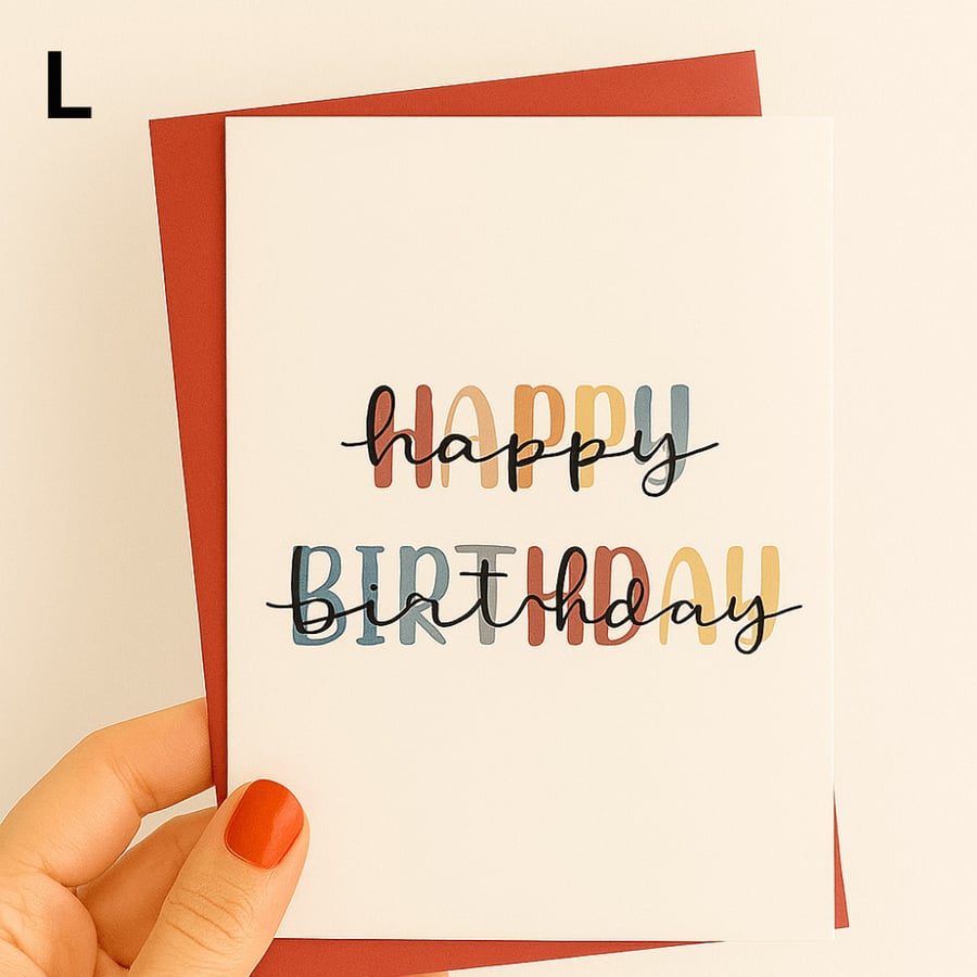 بطاقة تهنئة مكتوب عليها Happy Birthday