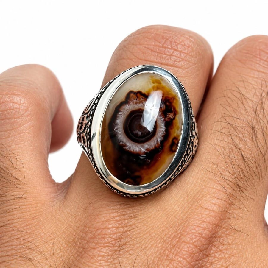 Indian Sulaimani agate ring
