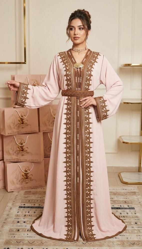 تكشيطة بندق المغربية بتطريز فاخر وحزام يدوي