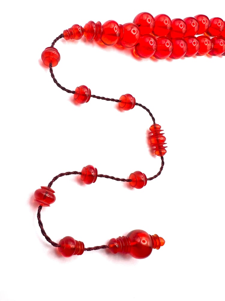 Red transparent Fatoran rosary beads