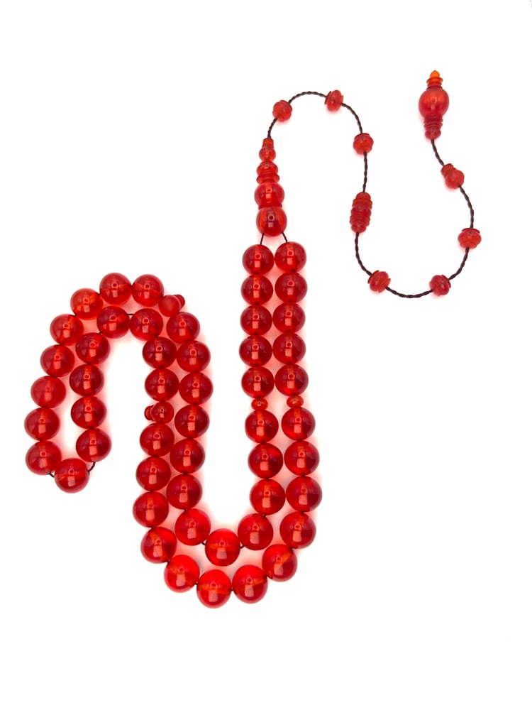 Red transparent Fatoran rosary beads
